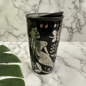 Starbucks Travel Tumbler Coffee Mug Black Silver Siren Mermaid 2017 Ceramic Lid